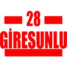 28 Giresunlu Araba Sticker 17X17 cm Kırmızı