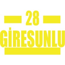 28 Giresunlu Araba Sticker 17X17 cm Sarı