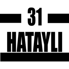 31 Hataylı Araba Sticker 17X17 cm Siyah