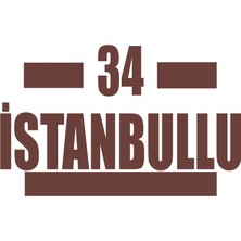 34 Istanbullu Araba Sticker 17X17 cm Kahverengi