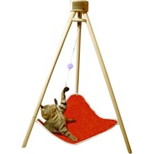 UltraNova Renkli, şirin ve konforlu evcil hayvan piramidi, 90 cm yükseklik, kırmızı renk