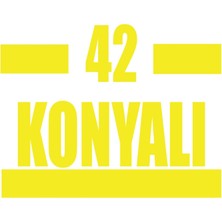 42 Konyalı Araba Sticker 17X17 cm Sarı