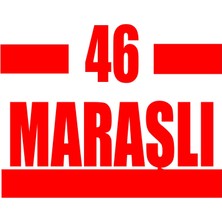 46 Maraşlı Araba Sticker 17X17 cm Kırmızı