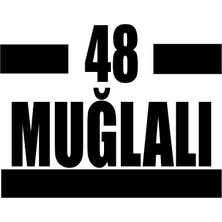 48 Muğlalı Araba Sticker 17X17 cm Siyah