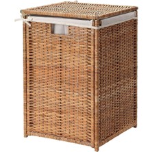 Rattan Çamaşır Sepeti 80 Litre Naturel Kirli Çamaşır Sepeti