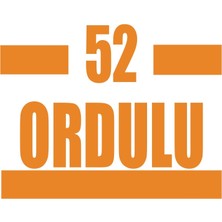 52 Ordulu Araba Sticker 17X17 cm Turuncu