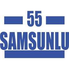 55 Samsunlu Araba Sticker 17X17 cm Mavi