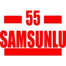 55 Samsunlu Araba Sticker 17X17 cm Kırmızı