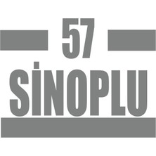 57 Sinoplu Araba Sticker 17X17 cm Gri