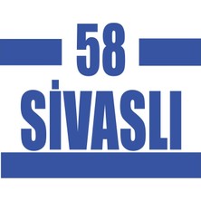 58 Sivaslı Araba Sticker 17X17 cm Mavi