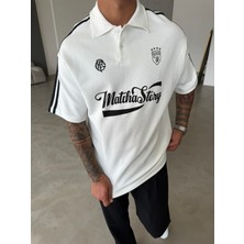 Matcha Story Polo Yaka T-Shirt- Beyaz