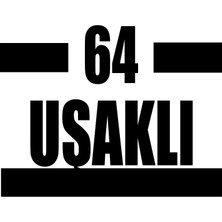 64 Uşaklı Araba Sticker 17X17 cm Siyah