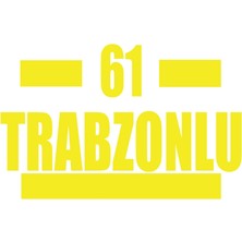 61 Trabzonlu Araba Sticker 17X17 cm Sarı