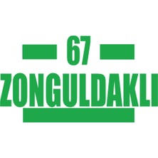 67 Zonguldaklı Araba Sticker 17X17 cm Yeşil