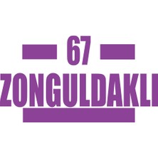 67 Zonguldaklı Araba Sticker 17X17 cm Mor