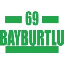 69 Bayburtlu Araba Sticker 17X17 cm Yeşil