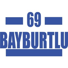 69 Bayburtlu Araba Sticker 17X17 cm Mavi