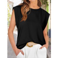 Sosostyle Kadın Kısa Kollu Bisiklet Yaka Viskon Bluz