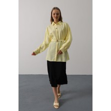 Arben Boutique Kuşak Detaylı Tunik Gömlek - Sarı