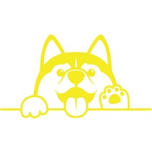 El Sallayan Köpek Araba Sticker 17X17 cm Sarı