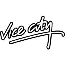 Vice City Araba Sticker 17X17 cm Siyah