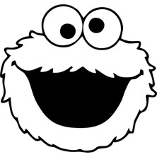 Kurabiye Canavarı Araba Sticker 17X17 cm Siyah