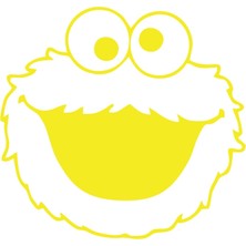 Kurabiye Canavarı Araba Sticker 17X17 cm Sarı