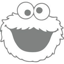 Kurabiye Canavarı Araba Sticker 17X17 cm Gri