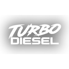 Turbo Diesel Araba Sticker 17X17 cm Beyaz
