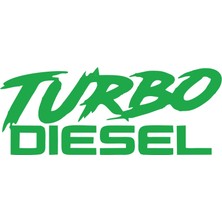 Turbo Diesel Araba Sticker 17X17 cm Yeşil