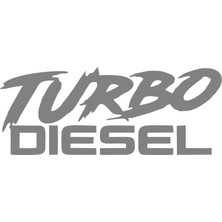 Turbo Diesel Araba Sticker 17X17 cm Gri