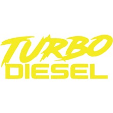 Turbo Diesel Araba Sticker 17X17 cm Sarı