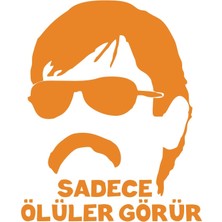 Sadece Ölüler Görür Araba Sticker 17X17 cm Turuncu
