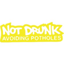 Not Drunk Avoiding Potholes 17X17 cm Sarı