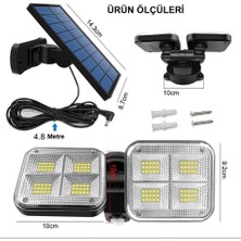 Plentiful Solar Lamba Güneş Enerjili Çift Başlı Sensörlü Su Geçirmez Garaj Bahçe Sokak