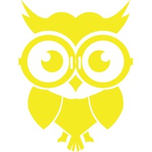 Sevimli Baykuş Sticker 17X17 cm Sarı