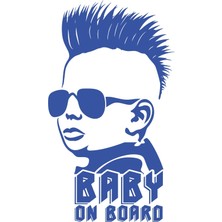 Baby On Board Sticker 17X17 cm Mavi