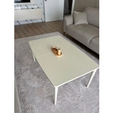 Üst Kalite 70X105 Krem 1. Sınıf Lake Boyalı Krem Orta Sehpa