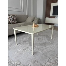 Üst Kalite 70X105 Krem 1. Sınıf Lake Boyalı Krem Orta Sehpa