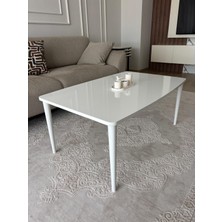 Üst Kalite 70X105 Beyaz 1. Sınıf Lake Boyalı Beyaz Orta Sehpa