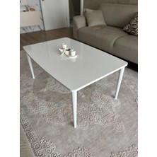 Üst Kalite 70X105 Beyaz 1. Sınıf Lake Boyalı Beyaz Orta Sehpa