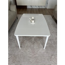 Üst Kalite 70X105 Beyaz 1. Sınıf Lake Boyalı Beyaz Orta Sehpa