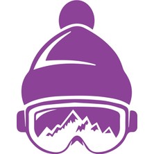 Ski Gözlük Sticker 17X17 cm Mor