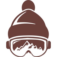 Ski Gözlük Sticker 17X17 cm Kahverengi