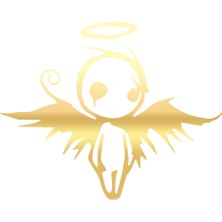 Korkunç Melek Sticker 17X17 cm Gold
