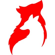 Kurt Içinde Kurt Sticker 17X17 cm Kırmızı