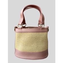 Vazıradk Lora Hasır Görünümlü Büzgülü El ve Omuz Çantası