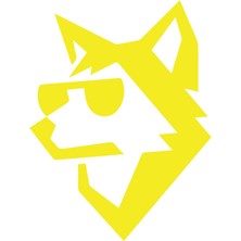 Gözlüklü Kurt Sticker 17X17 cm Sarı