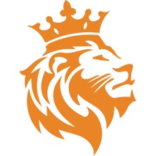 Kral Taçlı Aslan Sticker 17X17 cm Turuncu