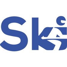 Ski Kayak Sticker 17X17 cm Mavi